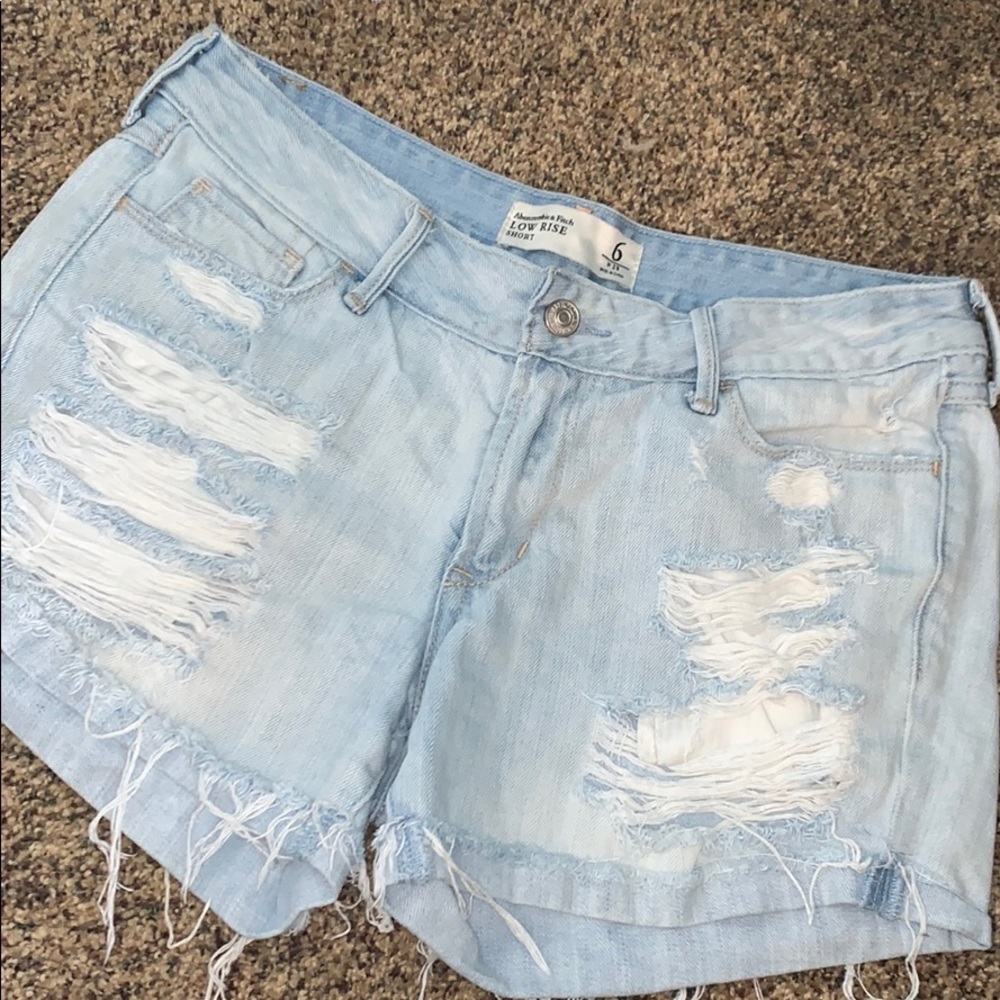 Light wash jean shorts from Abercrombie and Fitch